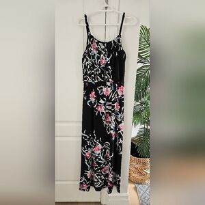 White House Black Market Black Floral Maxi Dress